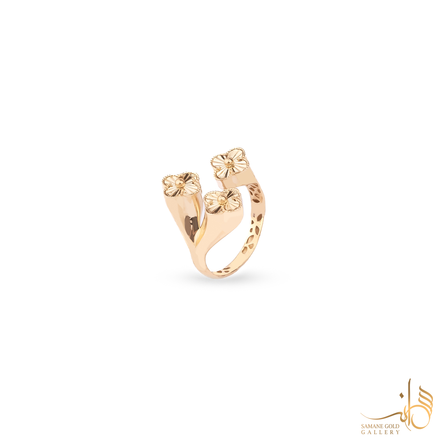 انگشتر طلا ونکلیف سه گل