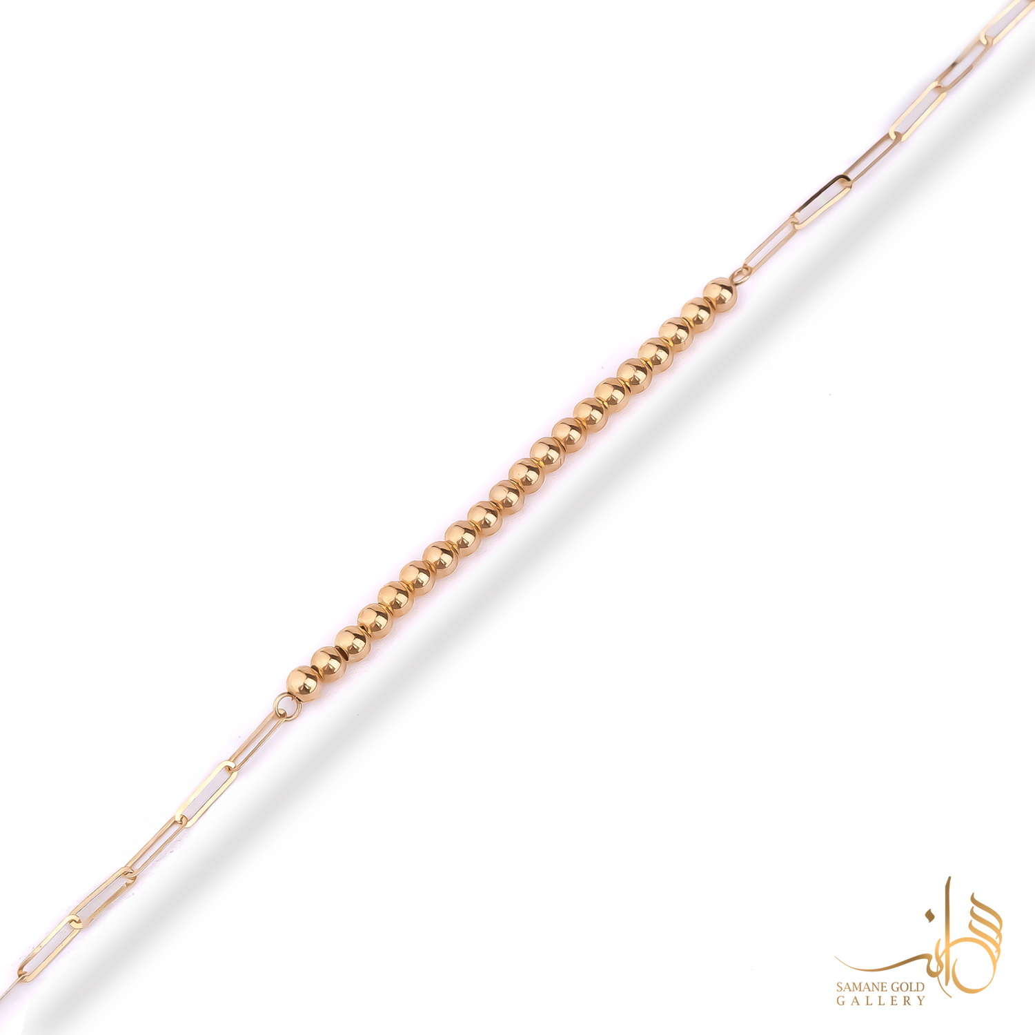 دستبند طلا گوی و هرمس لوکس