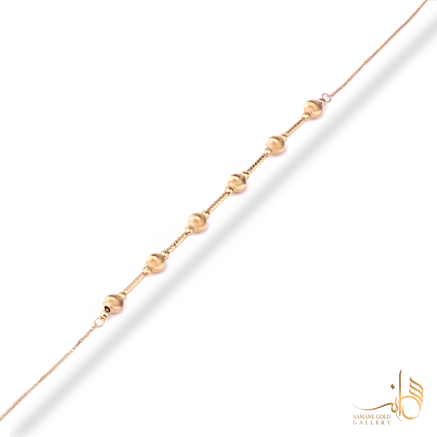 دستبند طلا گوی و خط لوکس