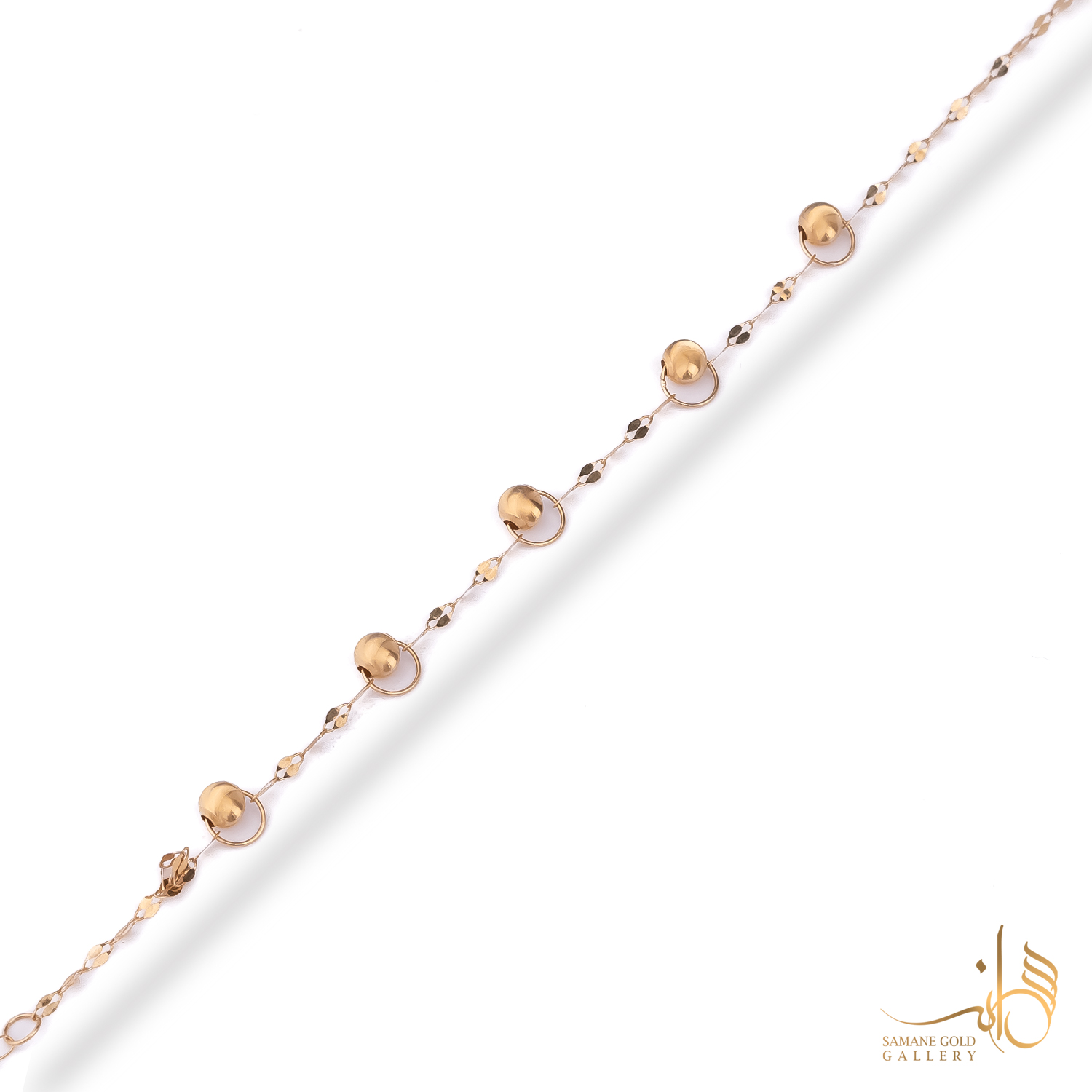 دستبند طلا گوی و حلقه لوکس