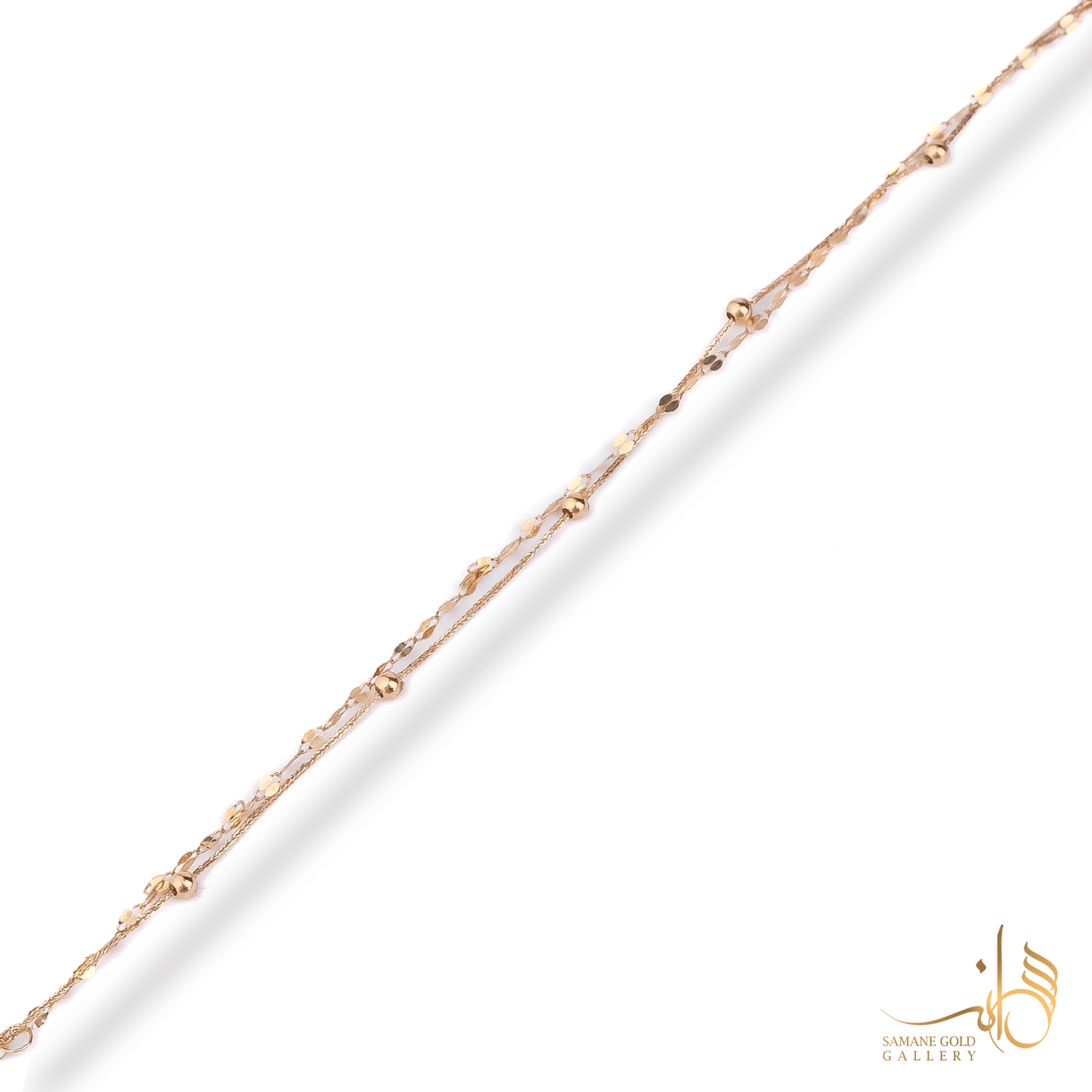 دستبند طلا دولاین گوی و استار لوکس