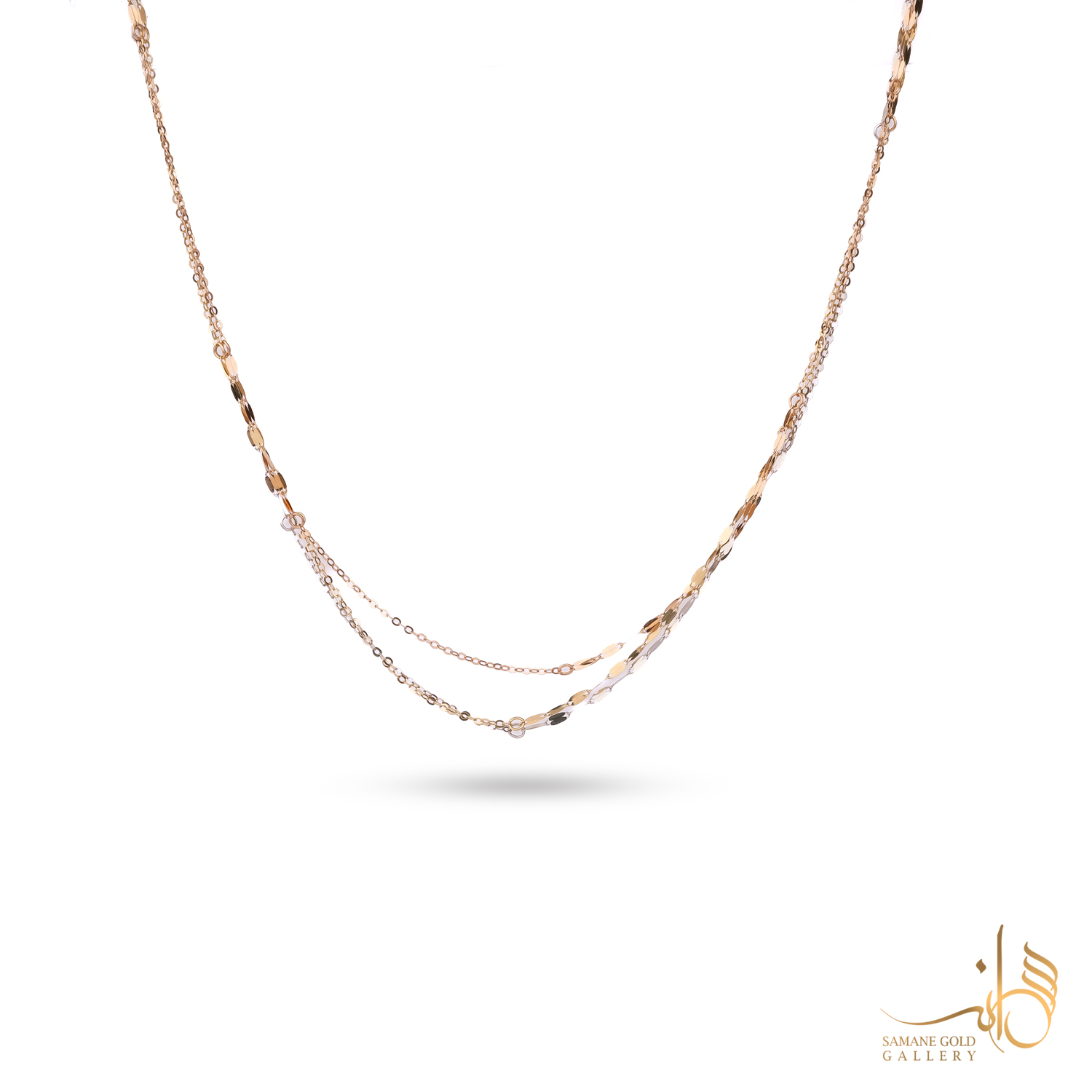 گردنبند طلا میکس استار سه‌رنگ