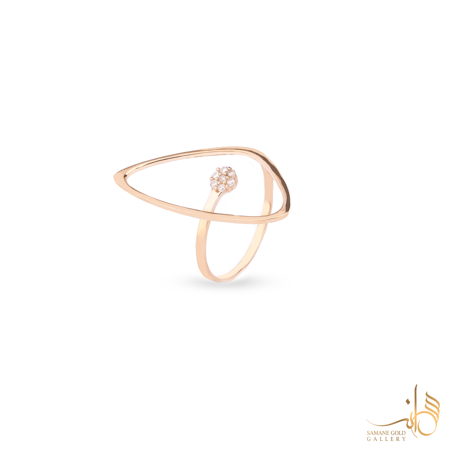 انگشتر طلا دفرمه عمودی و فلاور