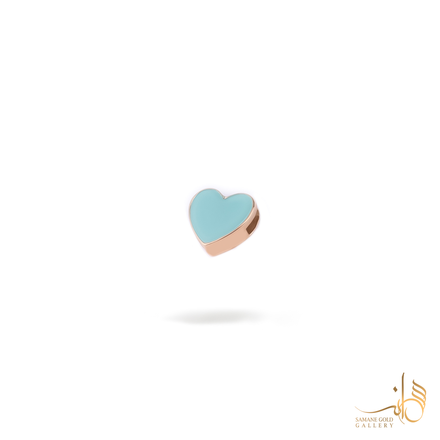 آویز طلا کشویی قلب مینا کاری آبی تیفانی