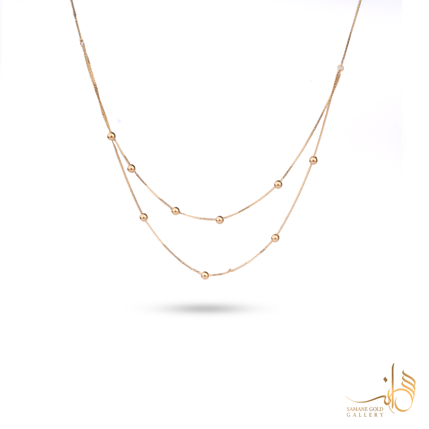 گردنبند طلا دو لاین گوی لوکس