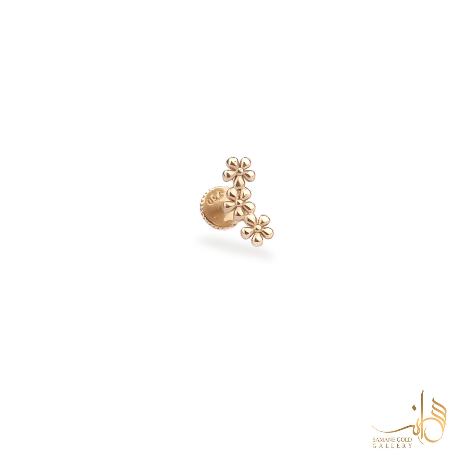 پیرسینگ طلا سه گل