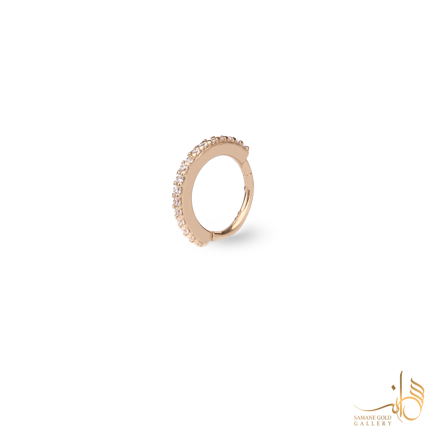 پیرسینگ حلقه طلا نگین‌دار