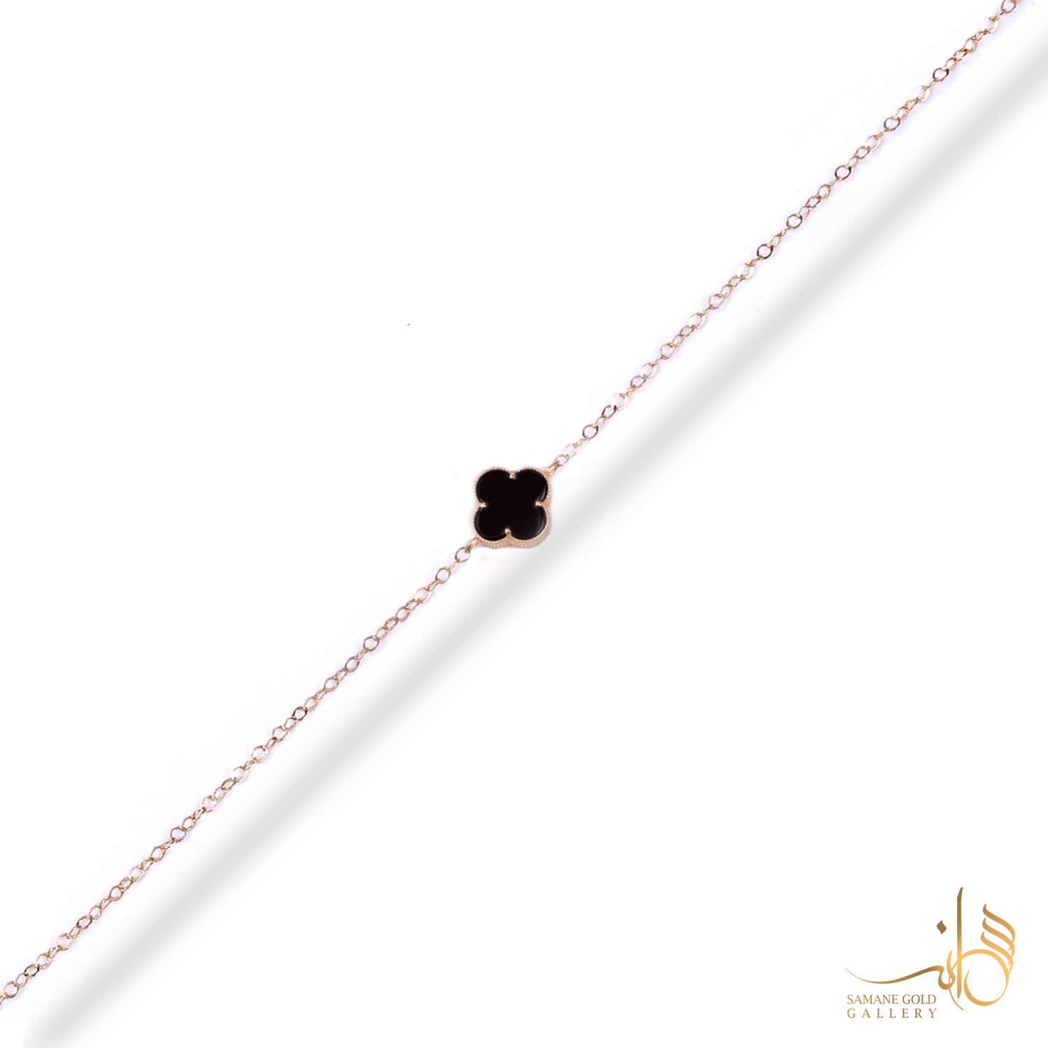 دستبند طلا ونکلیف تک گل مشکی