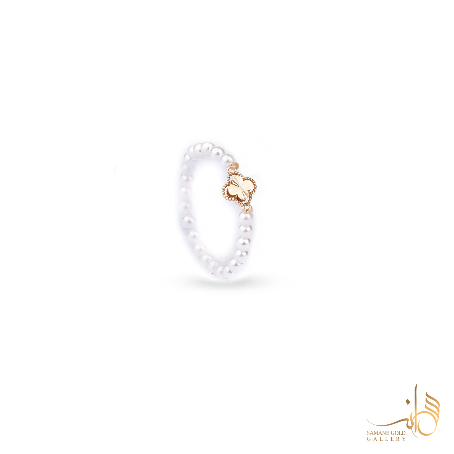 انگشتر طلا مروارید و ونکلیف تراش