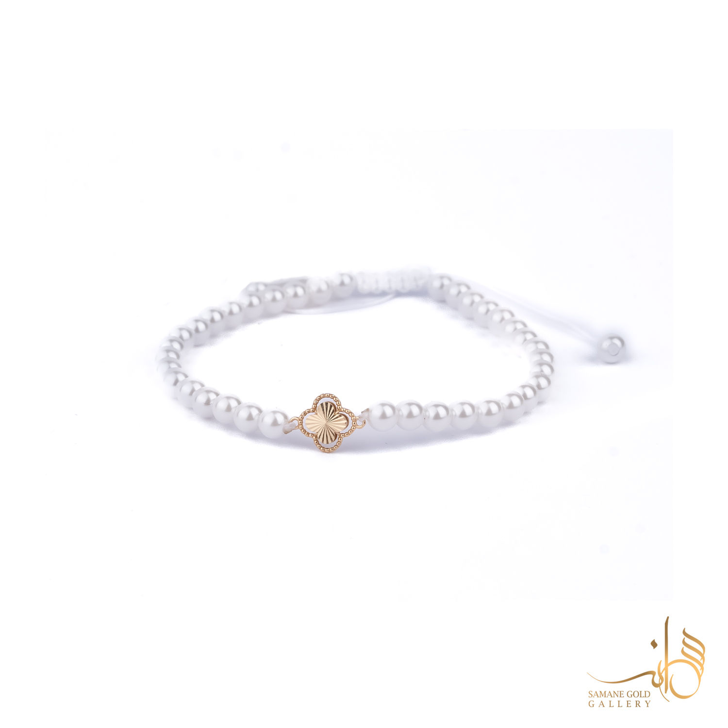 دستبند طلا مروارید و ونکلیف تراش