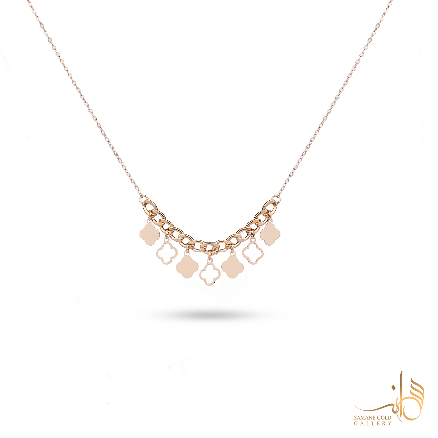 گردنبند طلا تیکه کارتیه و ونکلیف توخالی