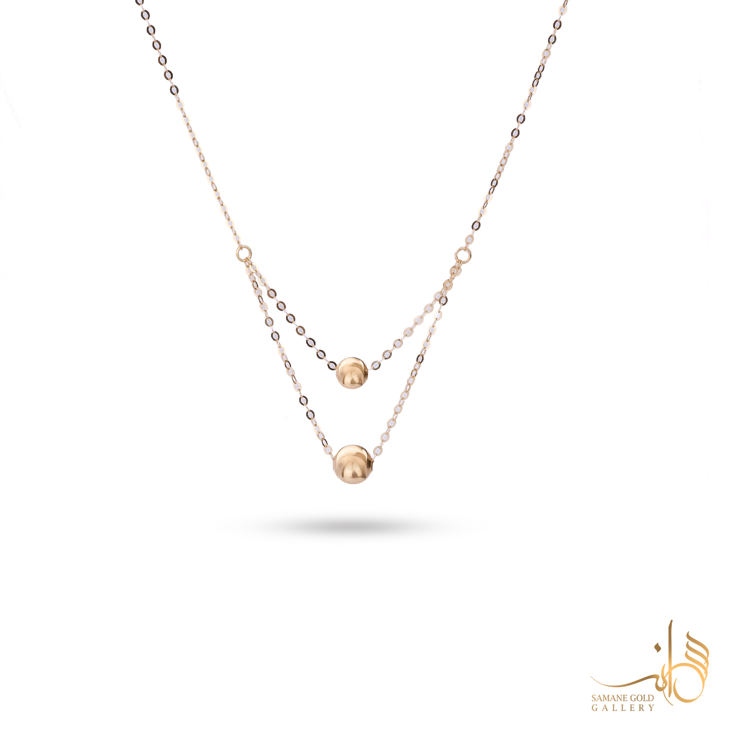 گردنبند طلا دولاین گوی لوکس