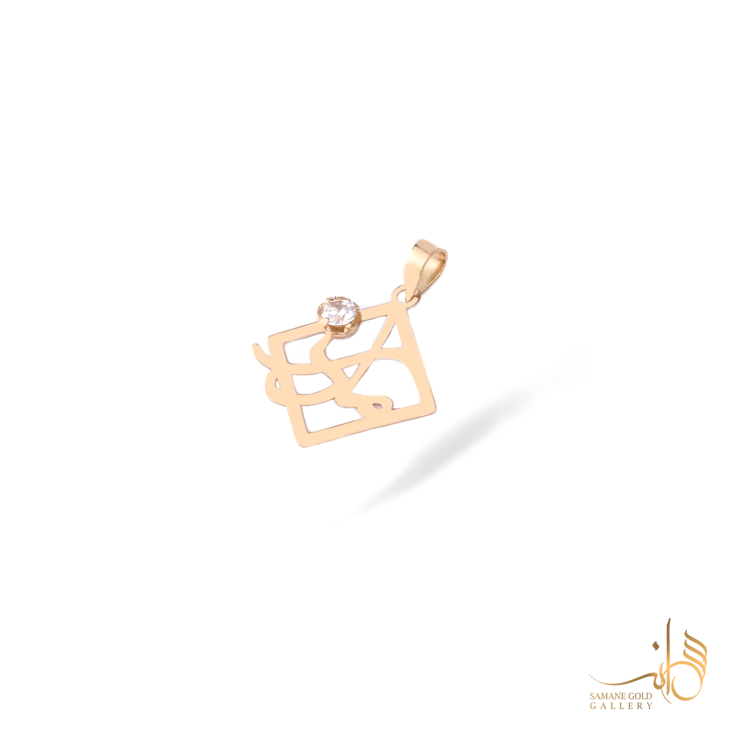 آویز طلا لوزی مادر با نگین