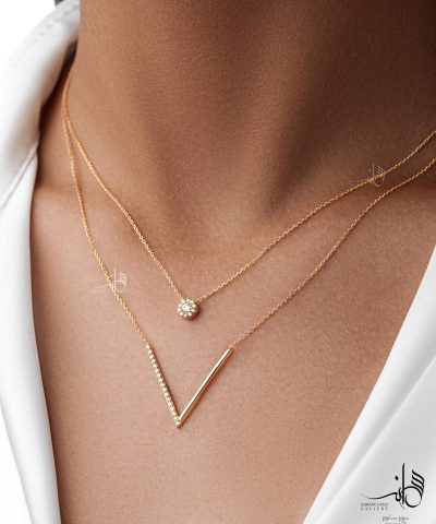 گردنبند طلا نگین دار