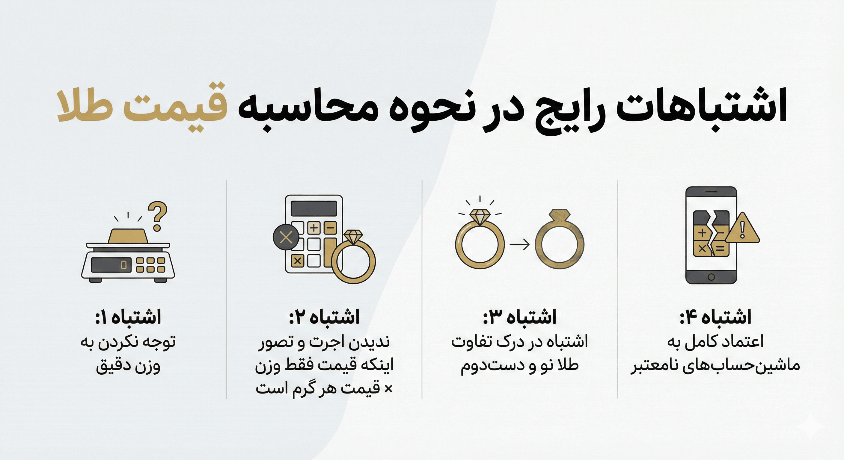 اشتباهات رایج برای محاسبه طلا 