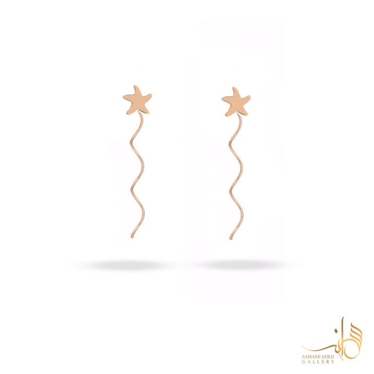 گوشواره بخیه‌ای طلا طرح ستاره