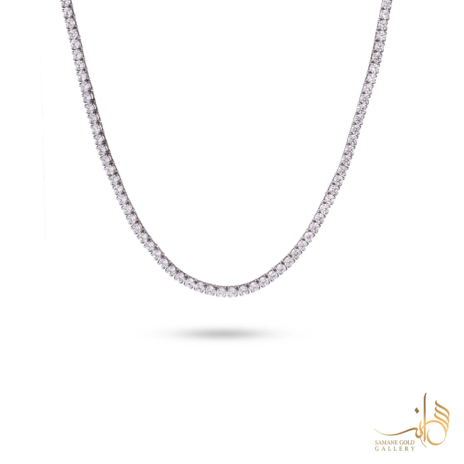 گردنبند تنیس طلا سفید