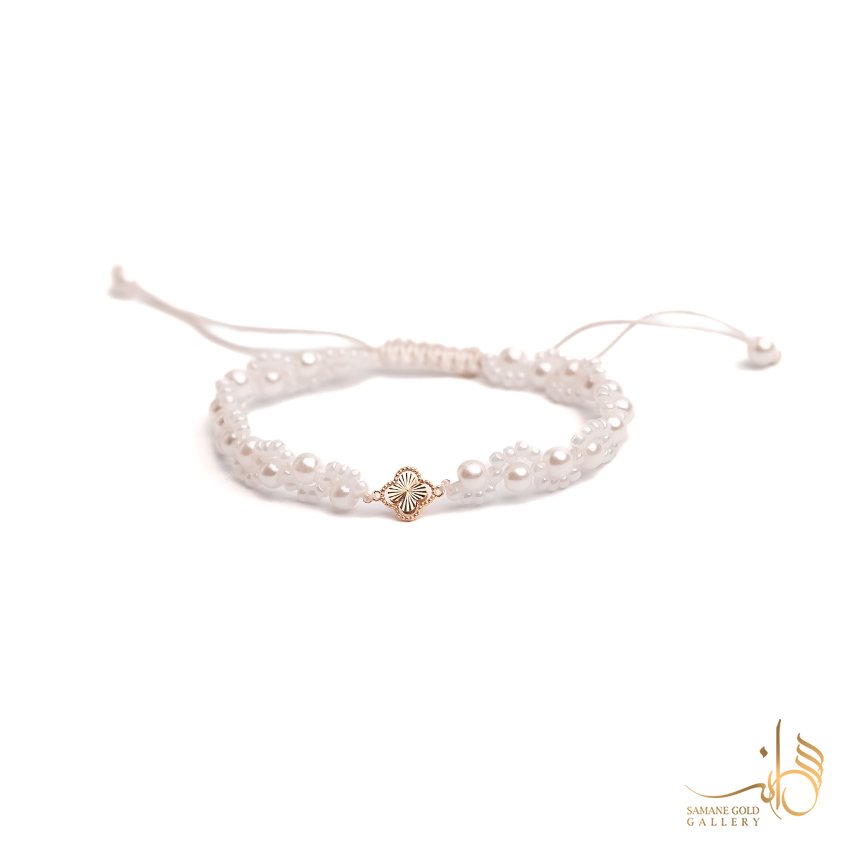 دستبند طلا مروارید و ونکلیف تراش