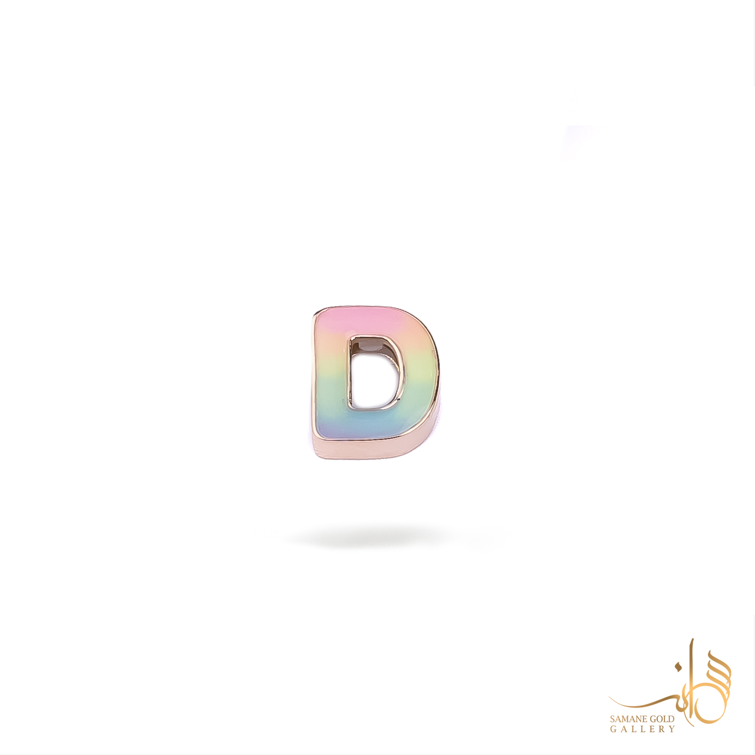 آویز کشویی D رنگین‌ کمانی طلا