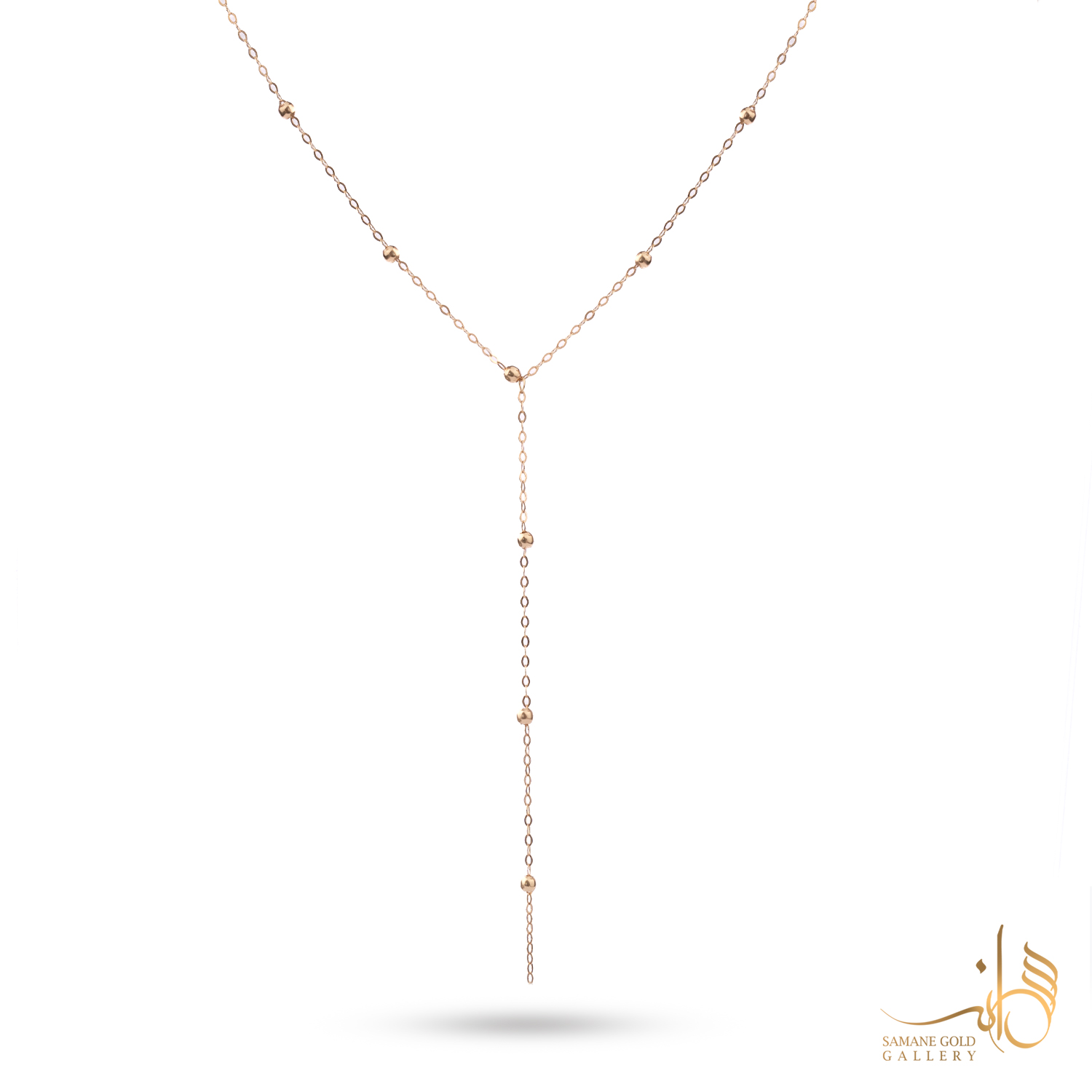 گردنبند طلا گوی با فاصله کراواتی رامینا