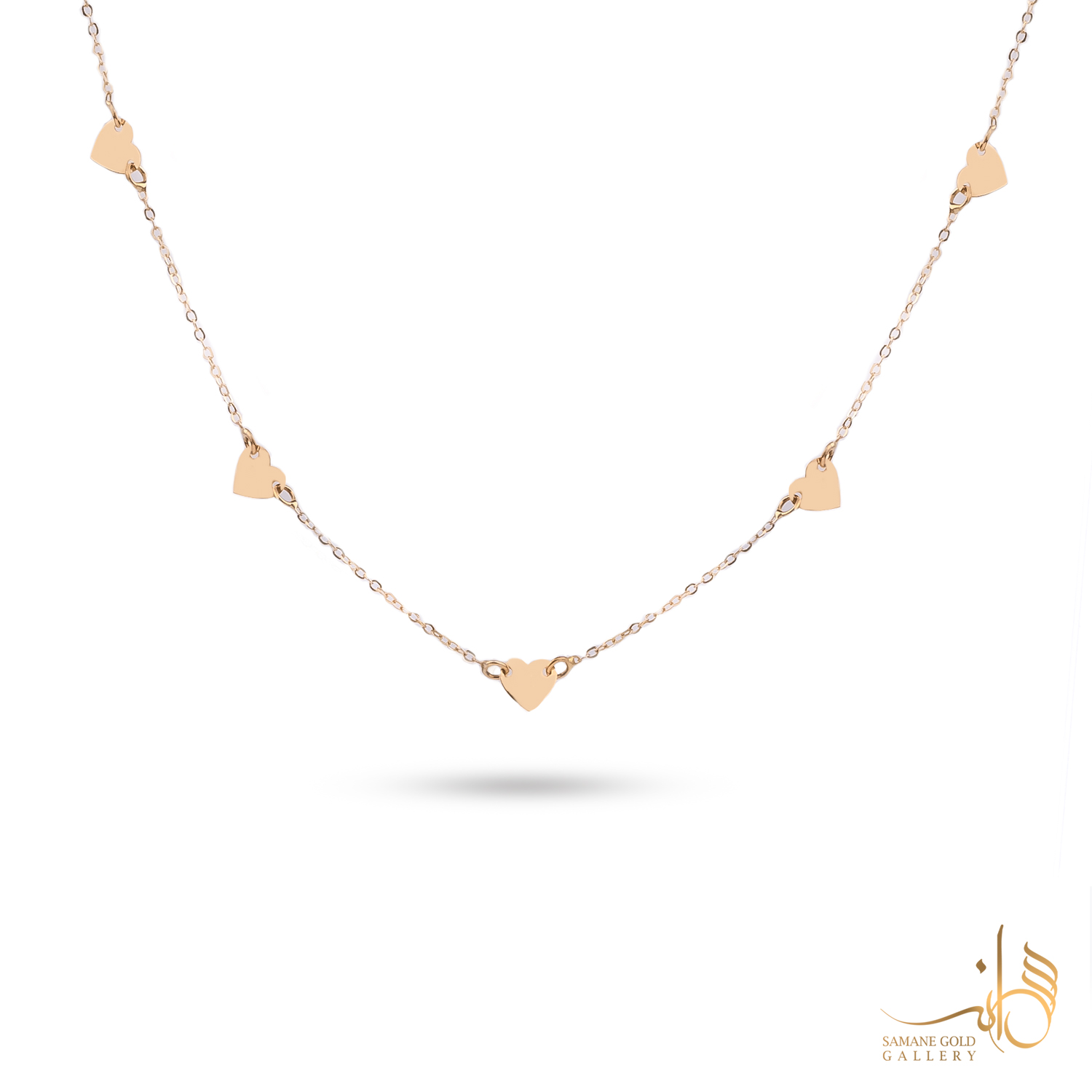 گردنبند طلا قلبی با فاصله
