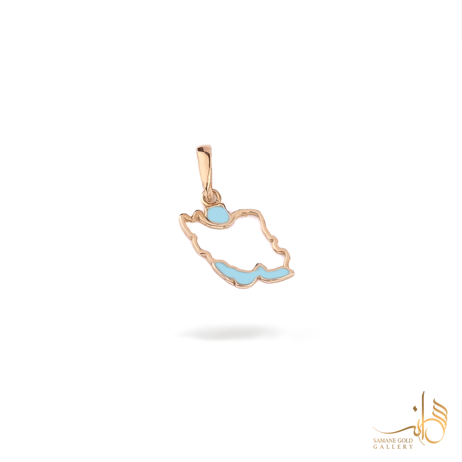 آویز طلا نقشه ایران تو خالی