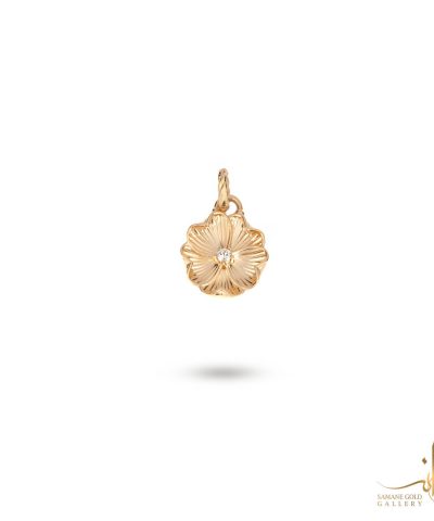 آویز طلا زنانه روبی گل