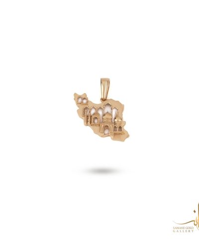 آویز طلا زنانه نقشه ایران و ابنیه سمانه گلد
