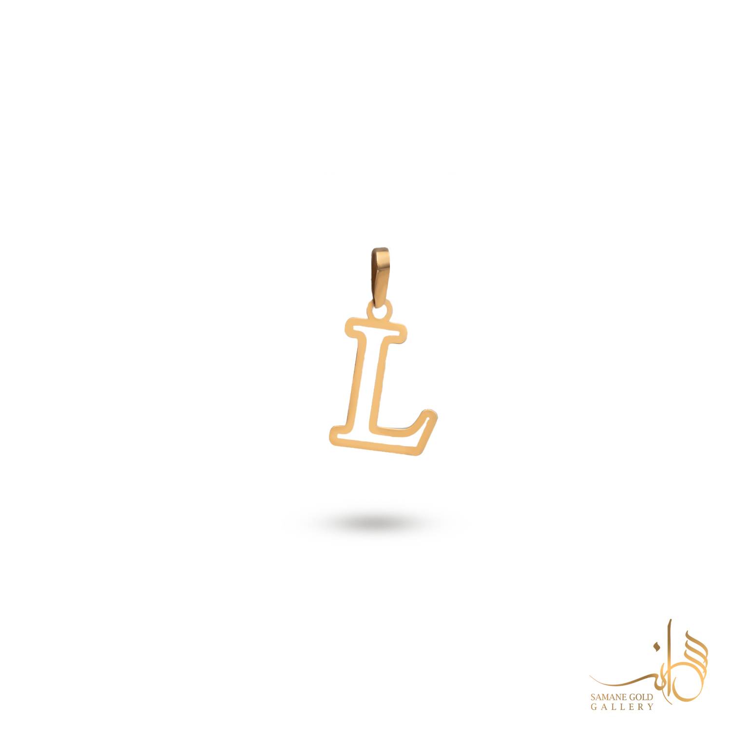 آویز طلا زنانه لیزرکات حرف L سمانه گلد