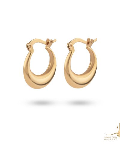 گوشواره طلا زنانه حلقه‌ای آینه گرد سمانه گلد