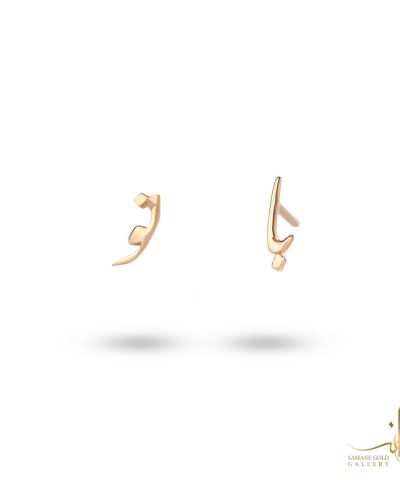 گوشواره طلا زنانه میخی با تو سمانه گلد