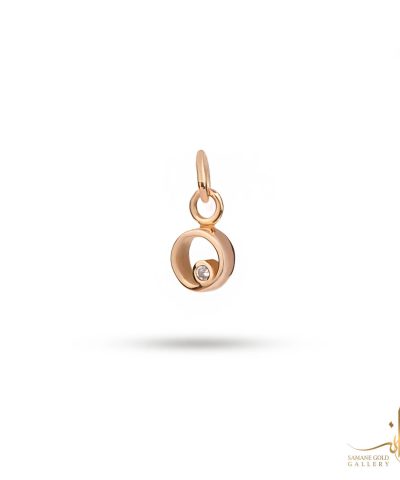 آویز طلا زنانه دایره و تک نگین