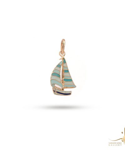 آویز طلا بچگانه قایق میناکاری سمانه گلد