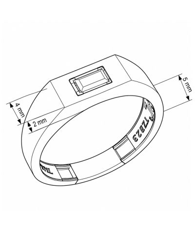 ابعاد انگشتر طلا مردانه بَرته سمانه گلد